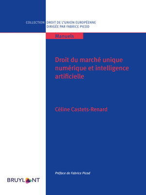 cover image of Droit du marché unique numérique et intelligence artificielle